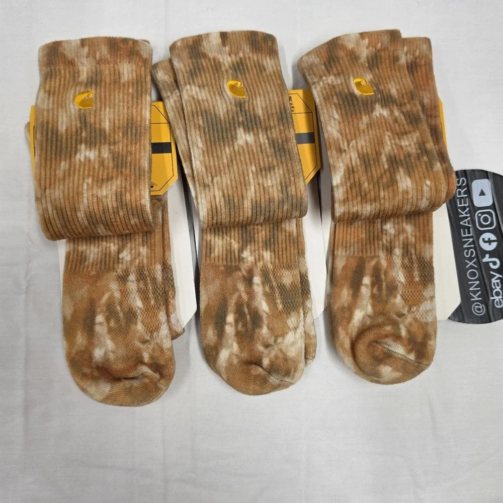 3 Pair Carhartt Classic Midweight Tie-Dye Crew Socks Men's Size XLarge 12-14.5